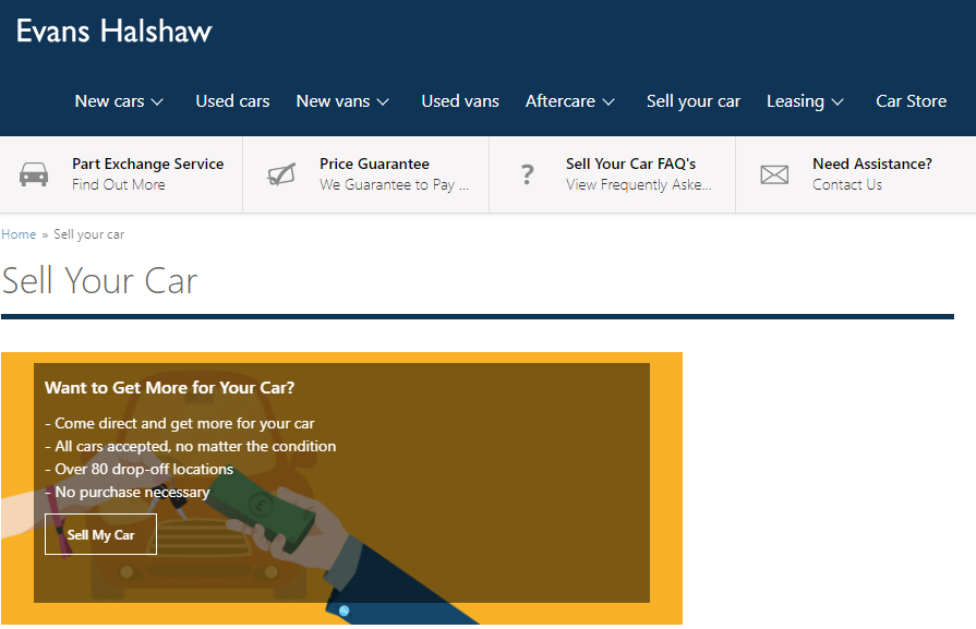 Evans Halshaw Website