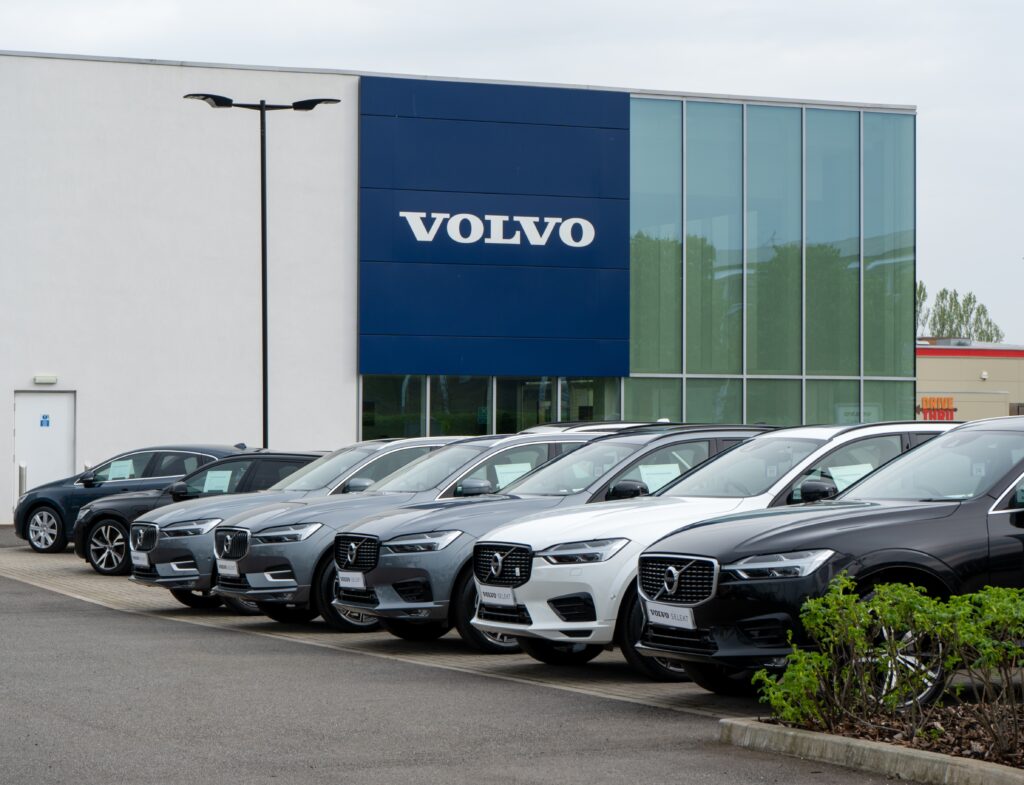 volvo cars parked up